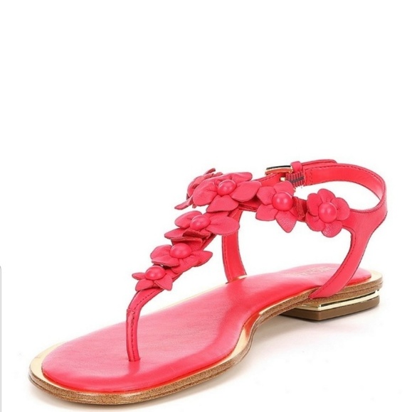 New Michael Kors Tricia 3D Floral Thong Sandal 8 - Picture 6 of 8